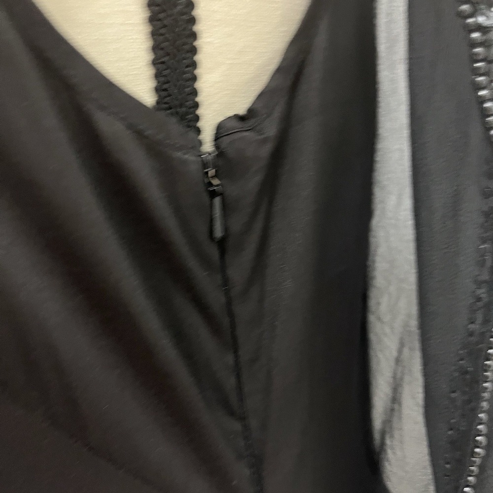 Aidan Mattox Cocktail Dress Women 6 Black Good Silk Lace Beaded Sheer Overlay - Picture 9 of 14